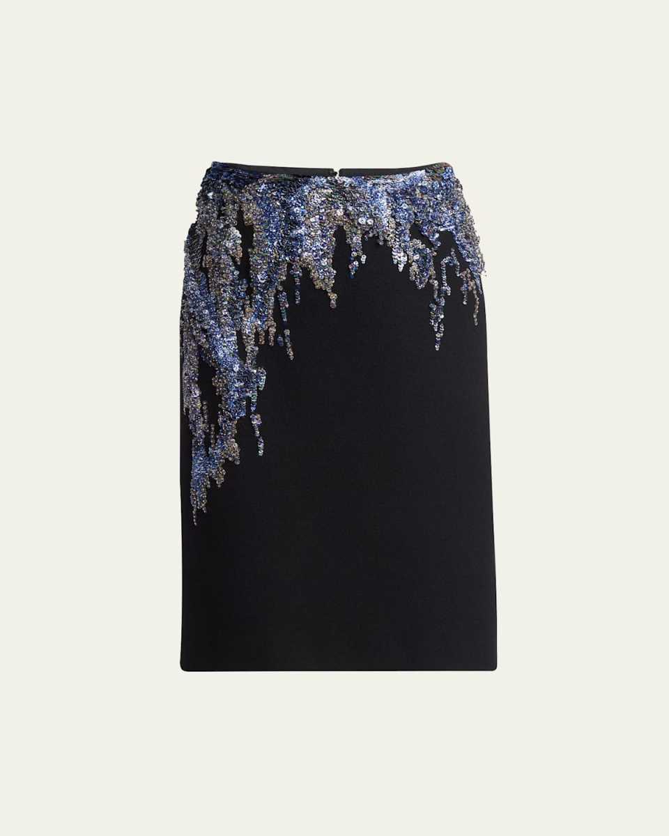 Samba Sequin Embroidered Crepe Skirt